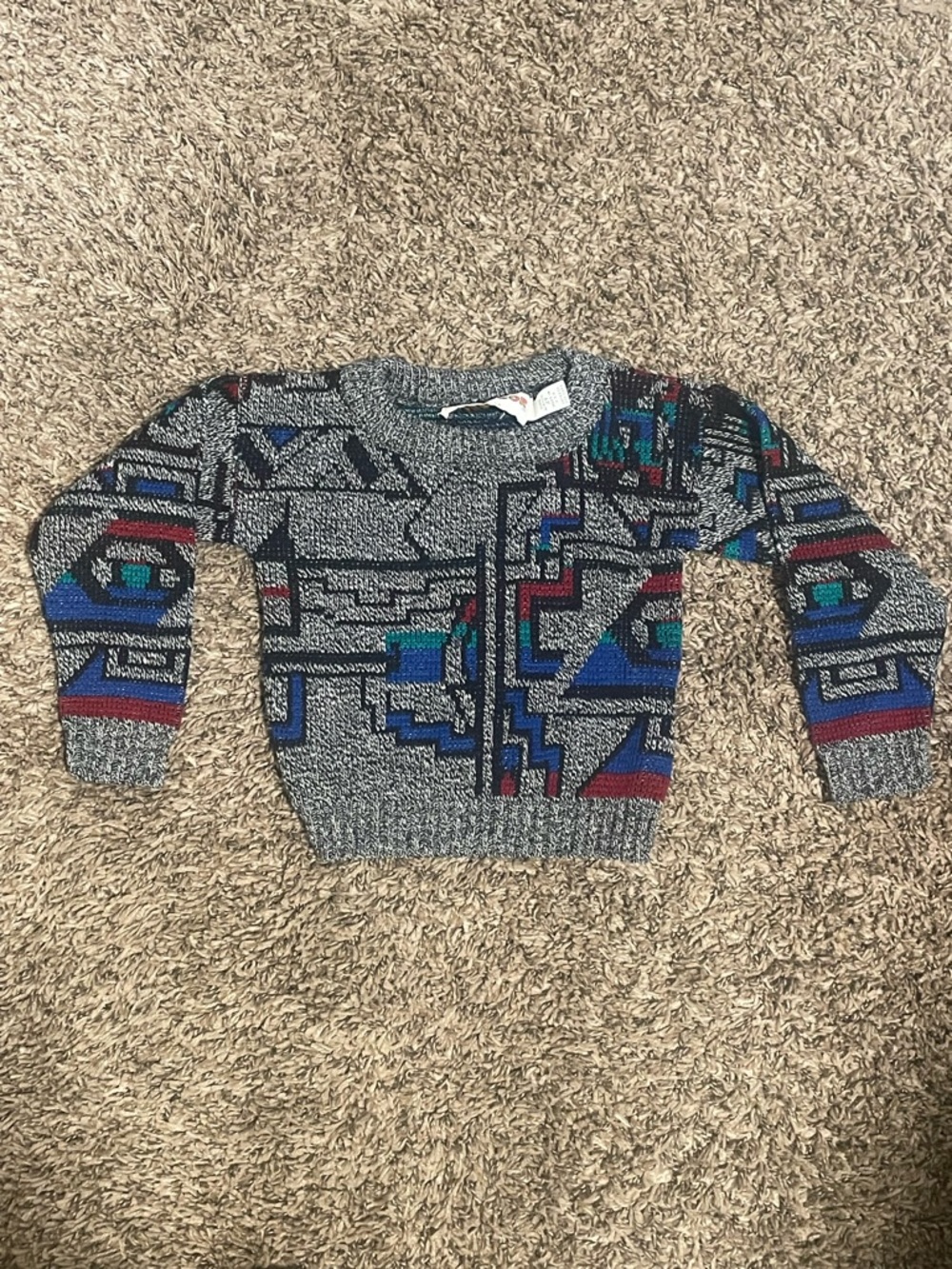 McGregor vintage Kids Gray Geometric print Sweater sz 2T